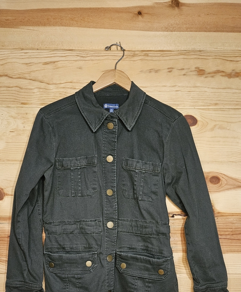 Democracy Army Green Jean Jacket With Pockets Size S